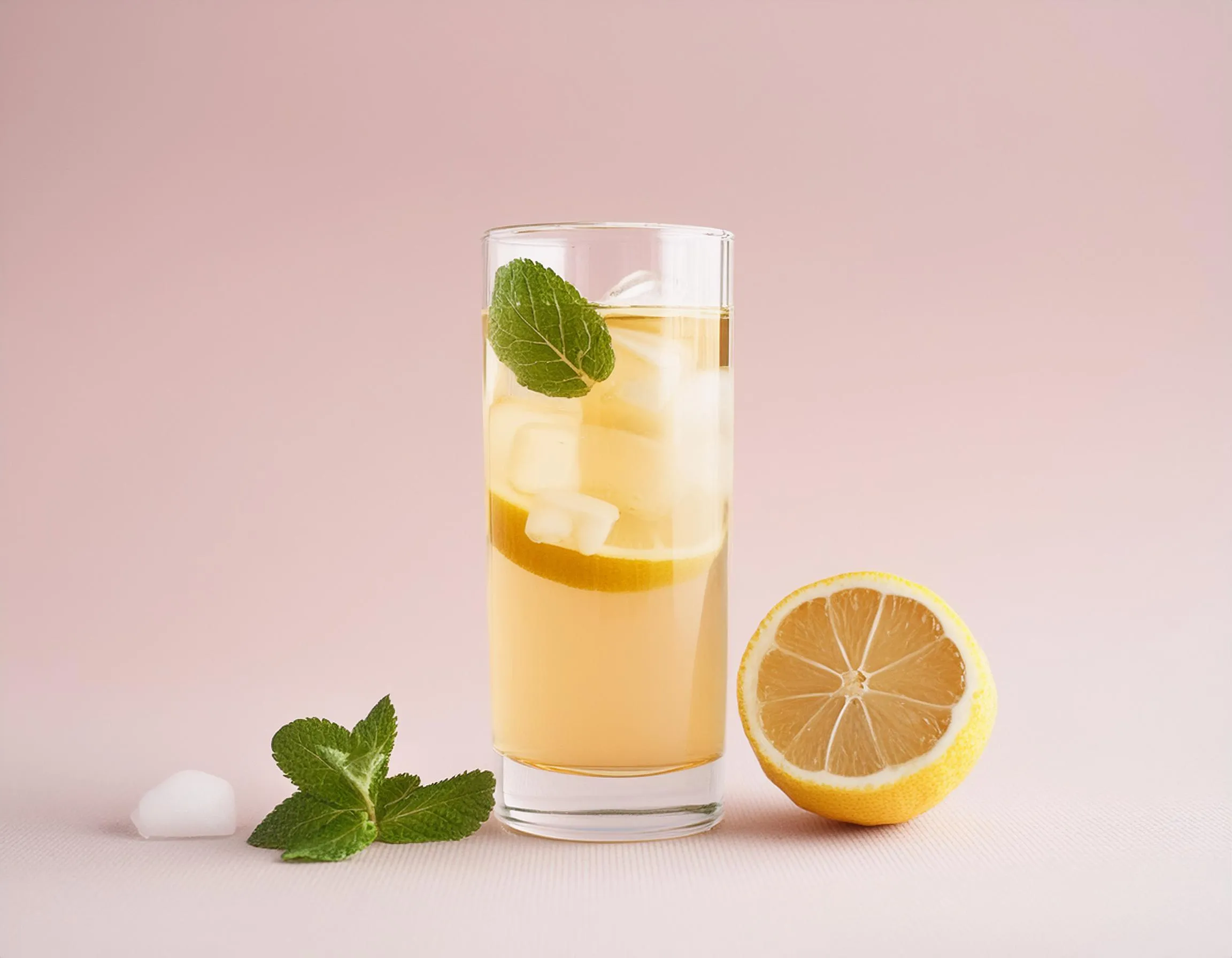Serviervorschlag: Ingwer-Limonade mit Zitrone, Eiswürfeln und Minze Serviervorschlag: Ingwer-Limonade mit Zitrone, Eiswürfeln und Minze